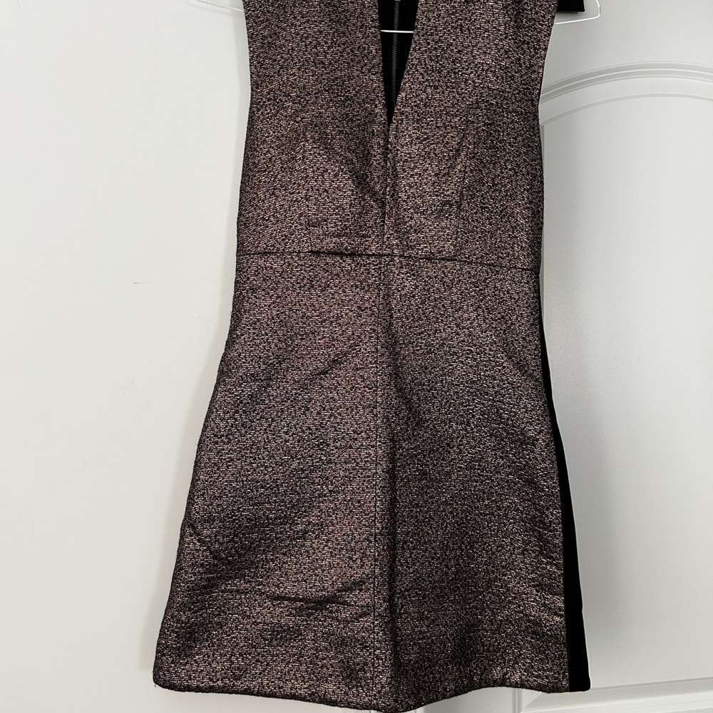 Diane Von Furstenberg ‘Yvette’ pink metallic and black sheath Mini Dress